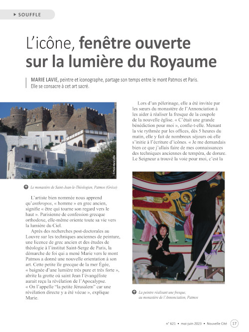 L'ic�ne, fen�tre ouverte sur la lumi�re du Royaume - dans: Nouvelle Cite, N��621, mai-juin 2023